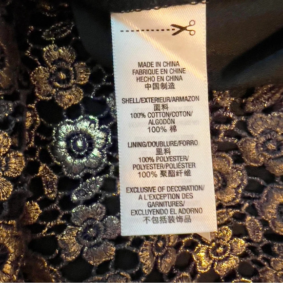 Juicy Couture Gold Overlay Embroidered Black Dress Size 4 - Picture 4 of 12